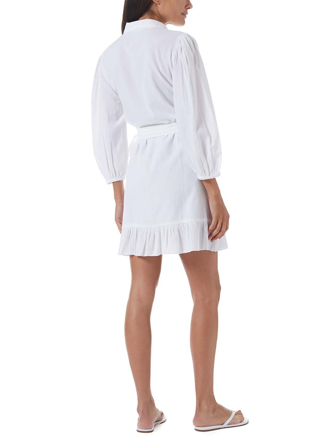 paige white wrap shirt short dress model_B