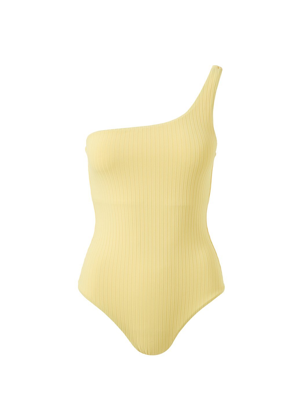 palermo yellow ribbed one shoulder swimsuit Cutout