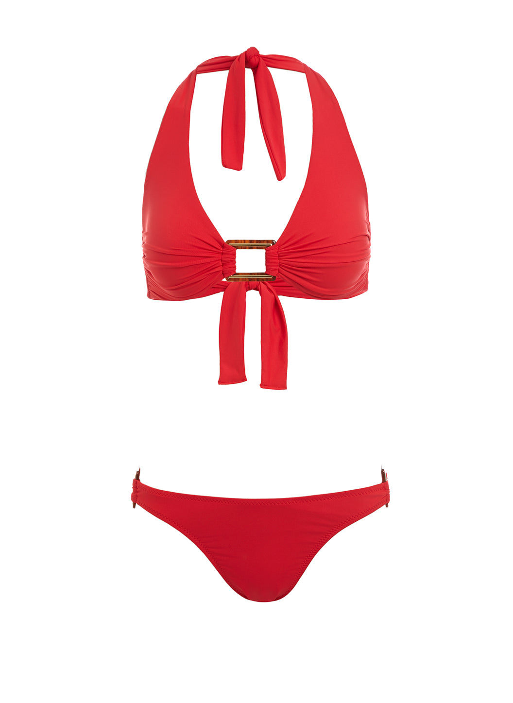 Paris Red Over The Shoulder Supportive Bikini