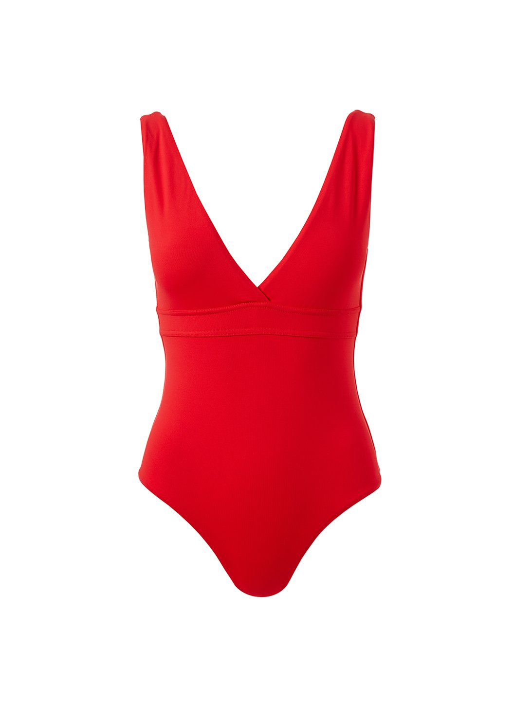 pompeii red v neck over the shoulder swimsuit Cutout