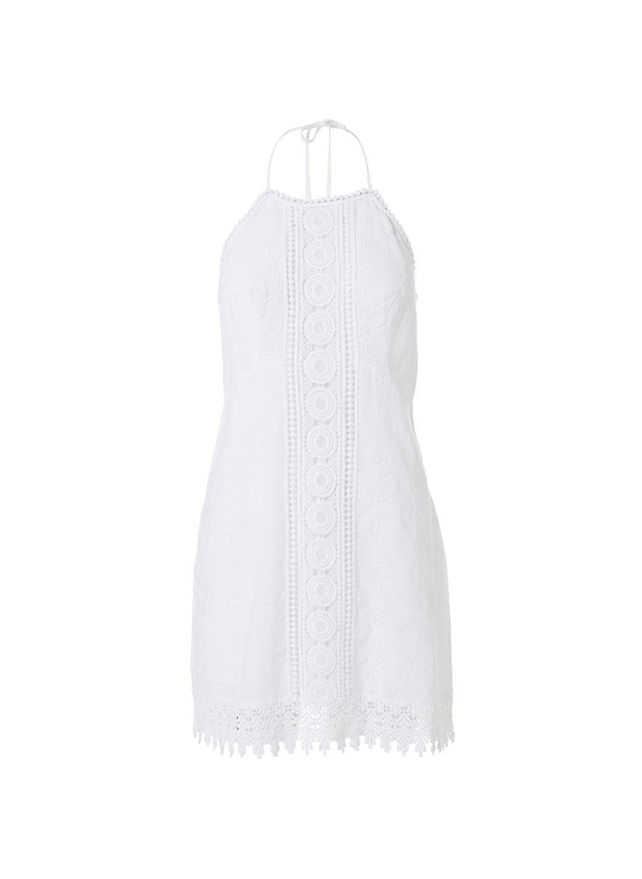 poppy white midi dress 