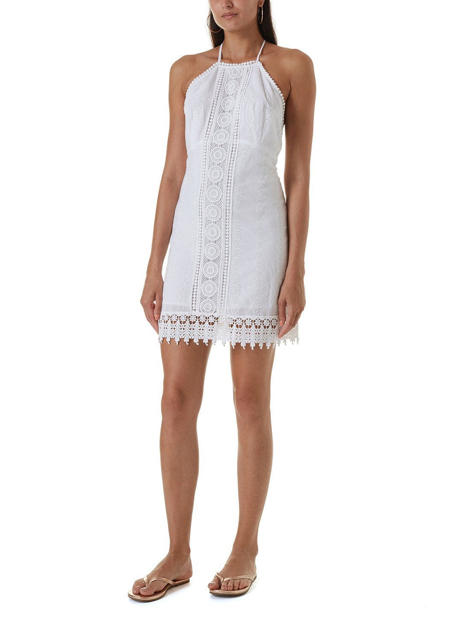 poppy white midi dress 