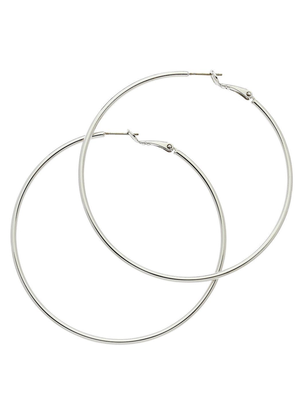 rhodium large hoop earrings 2019