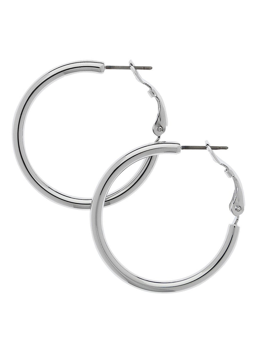 rhodium small hoop earrings 2019