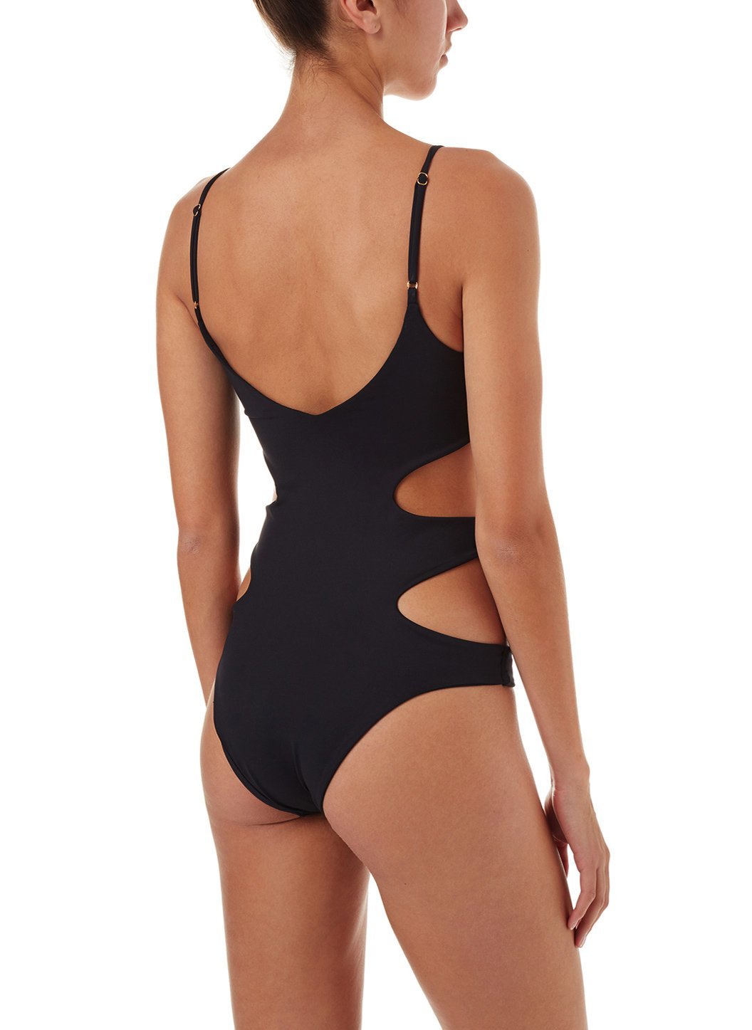 santorini black overtheshoulder cutout onepiece swimsuit 2019 B