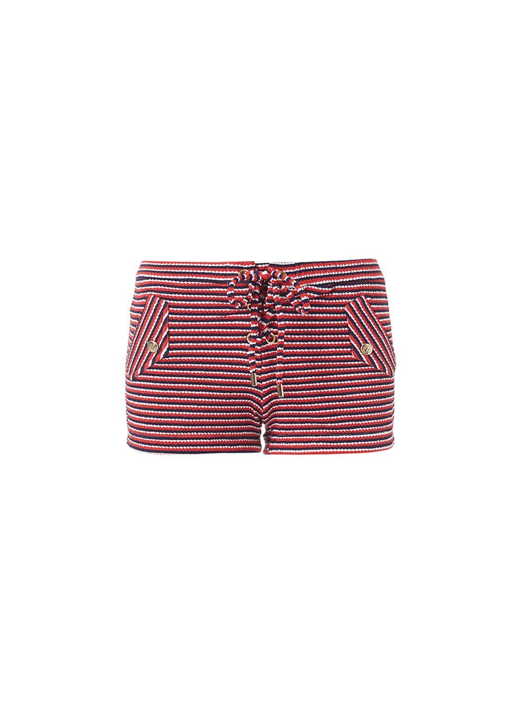 shelly red navy nautical knit shorts