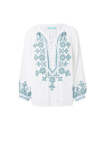 eaphi / volume sleeve sheer blouse