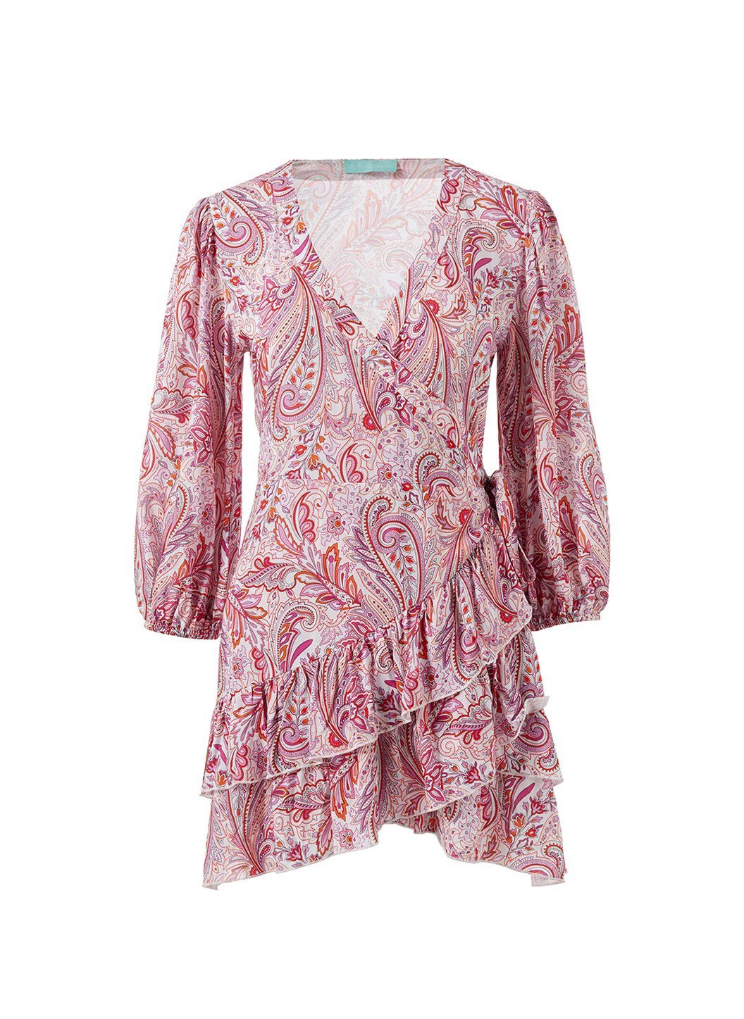 tabitha pink floral wrap short dress