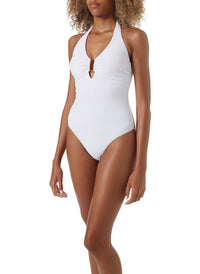 tampa white zigzag supportive halterneck swimsuit model_F