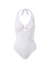 tampa white zigzag supportive halterneck swimsuit Cutout