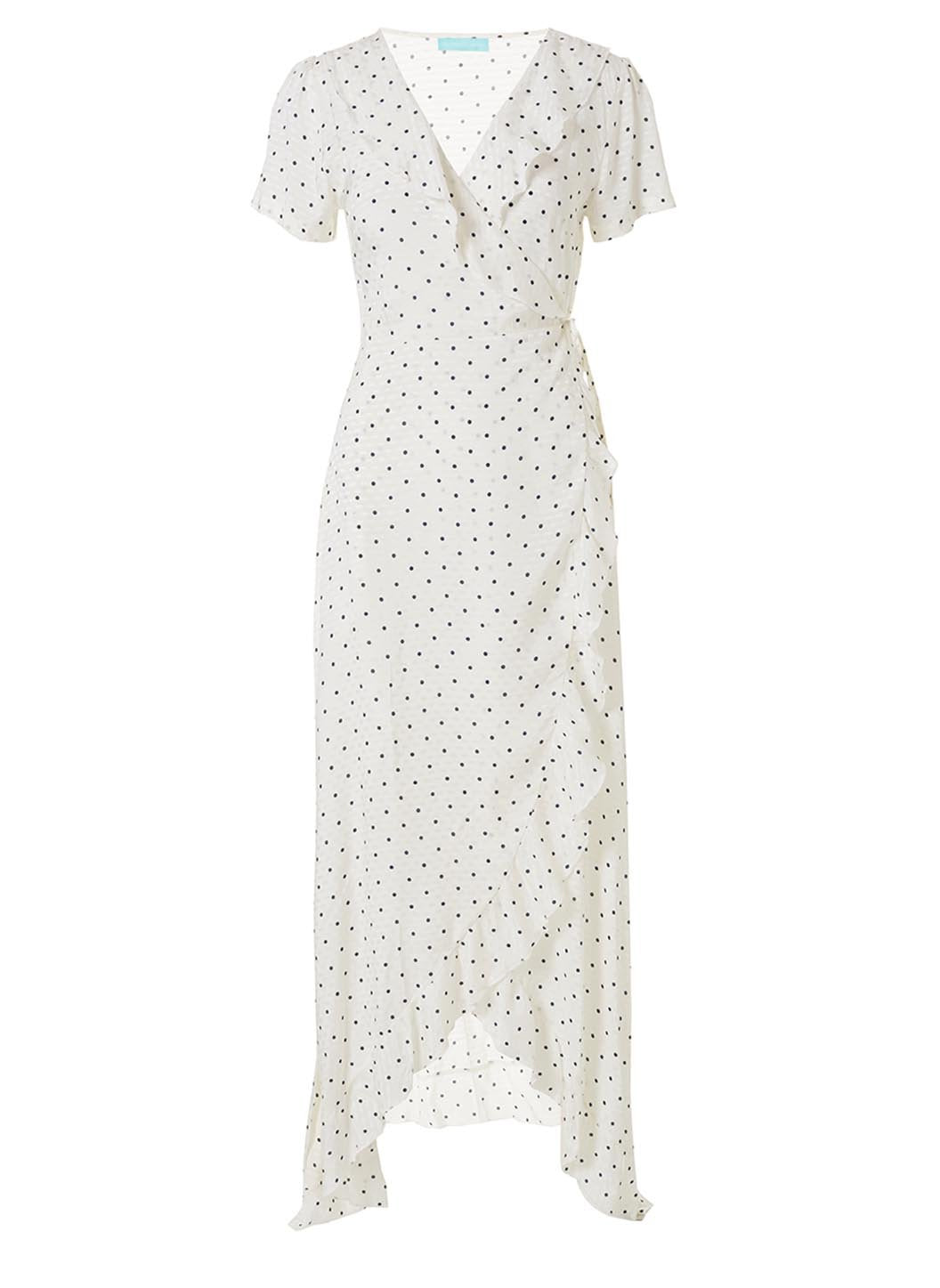 Tilly Polka Dot Cap Sleeve Maxi Wrap Dress | Melissa Odabash