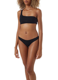 toulouse black ribbed one shoulder bikini model_F