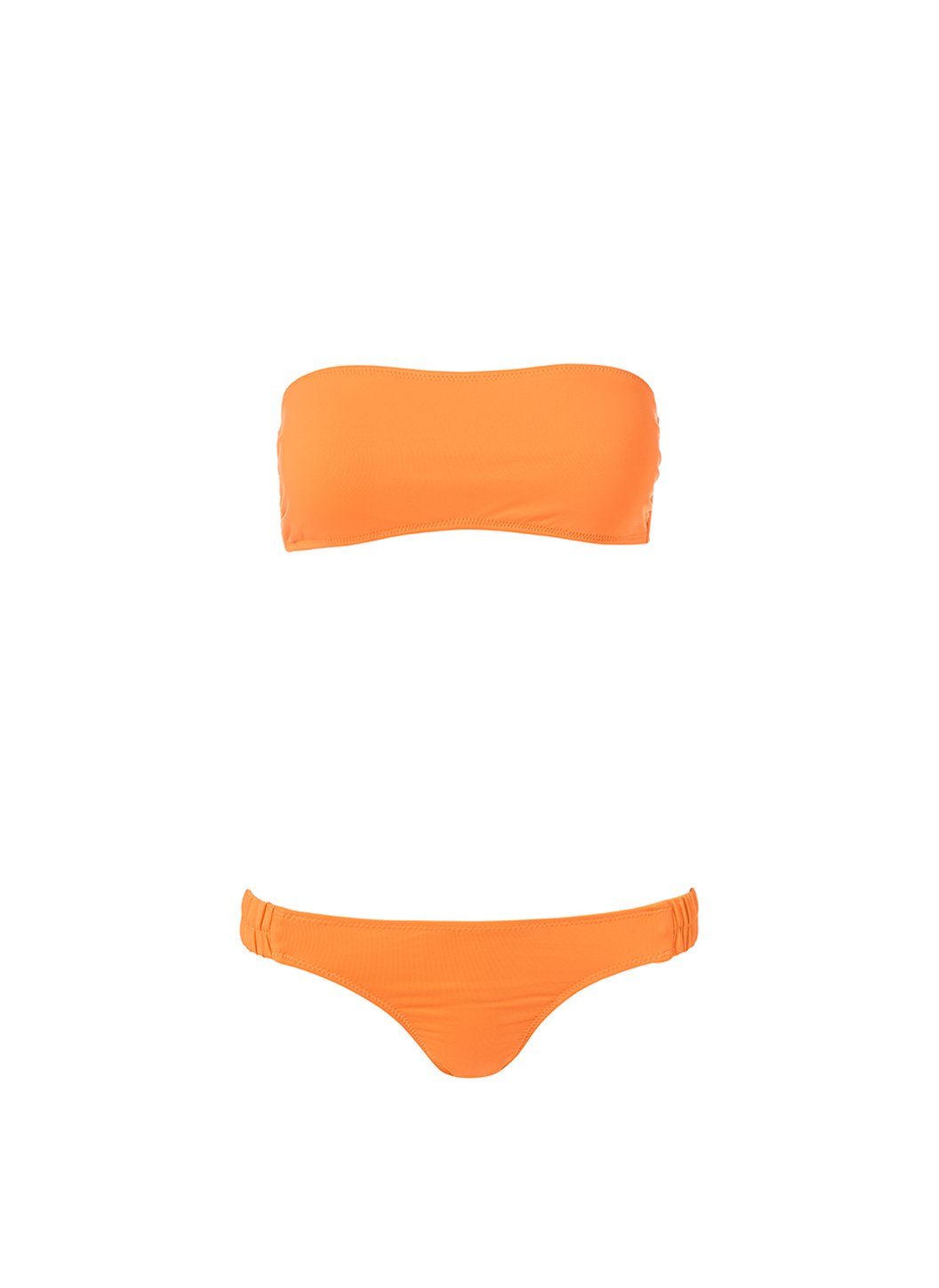 trieste orange ruched bandeau bikini Cutout