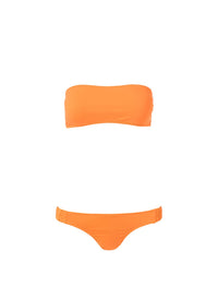 trieste orange ruched bandeau bikini Cutout